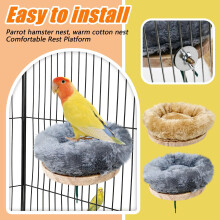 Plush Bird Perch Stand and Hanging Hammock Nest for Small