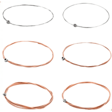 6Pcs Acoustic Guitar Strings Replacement Set, Folk Guitar Steel Strings, Ultra Light Gauge E-1st String for Beginner Musicians, Bright Tone
