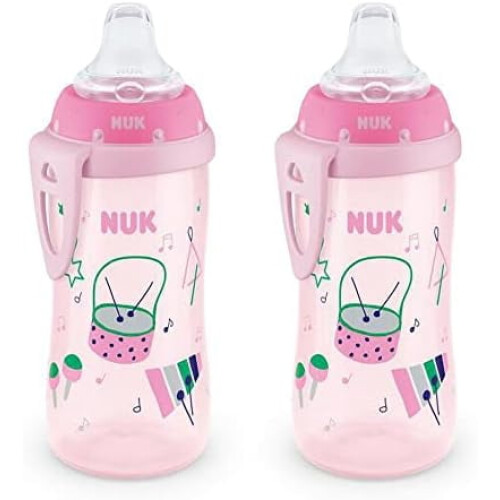 Spill Proof Sippy Cup Pink 10 oz 2 Pack 8+ Months BPA Free