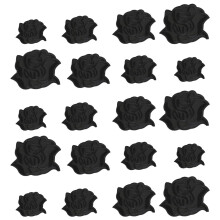 20Pcs Black Floral Iron On Patches for Clothes Repair and Decoration Suitable for Jackets and Jeans