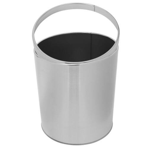 Bathroom Trash Can Silver Stainless Steel 1 Pack