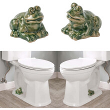 Toilet Bolt Caps, Decorative Toilet Bolt Covers, Ceramic Cute Frog Covers Toilet Bolts Bathroom Decor Easy Installation Set of 2 (Green Frog)