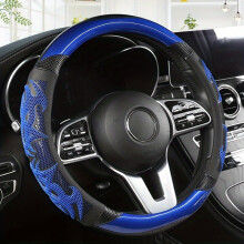 Nuovo coprivolante per auto con motivo in fibra di carbonio, in similpelle, sportivo ed elegante, adatto a tutte le stagioni. Accessori auto.