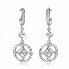 Women's Drop Earrings | 18K White Gold Plated | Cubic Zirconia Fishhook Earrings - Fashion Jewelry Gift