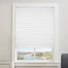 Lot de 6 stores vénitiens plissés sans cordon, en tissu filtrant la lumière, 91,4 cm x 182,9 cm, faciles à couper et à installer, blancs, avec