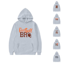 Sudadera con capucha cálida de manga larga con estampado de letras de rugby para niños y niñas, conjuntos deportivos para niños.