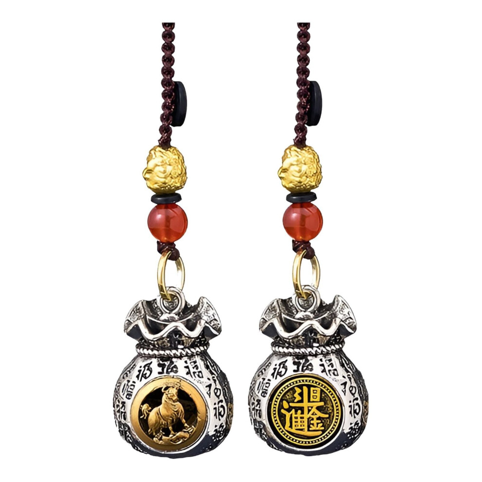 Ciondolo Portafortuna Girevole Sunxin Zodiac Wealth God Per Il Bue, Compatibile Con Lo Zodiaco Cinese.-image