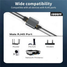 Gigabit Ethernet Rj45 Splitter LAN Gigabit Extension Adapter 1000Mbps Connector 1 to 2 for PC Laptop TVBox Router