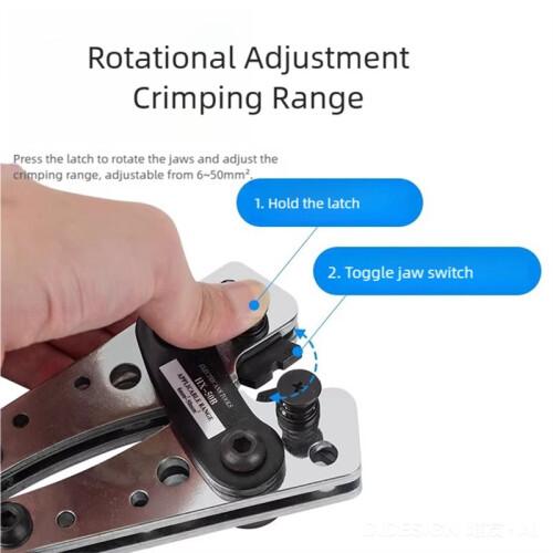 HX-50B Crimping Plier 6-50mm  Bare Cable Battery Terminals Lug Crimping Tool Cable Terminal Plier 1