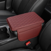 Copertura per console in pelle migliorata con 2 tasche portaoggetti, poggiabracciale in microfibra impermeabile – Compatibile con la maggior parte