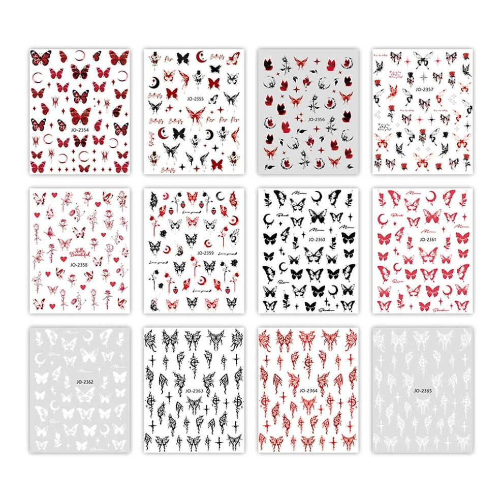 Butterfly Nail Stickers Flower Decals Summer Nail Art Sticker Accessories Design