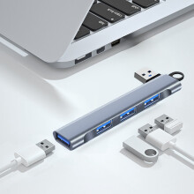USB Hub 4 Port Expander USB Splitter for Laptop PC Data Transfer and Charging Multi-Port Docking Station Adapter(Gray-B)