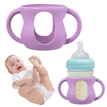 Conjunto de jantar, suporte de silicone para bebê em copo, fácil de segurar, resistente a quedas e impactos.