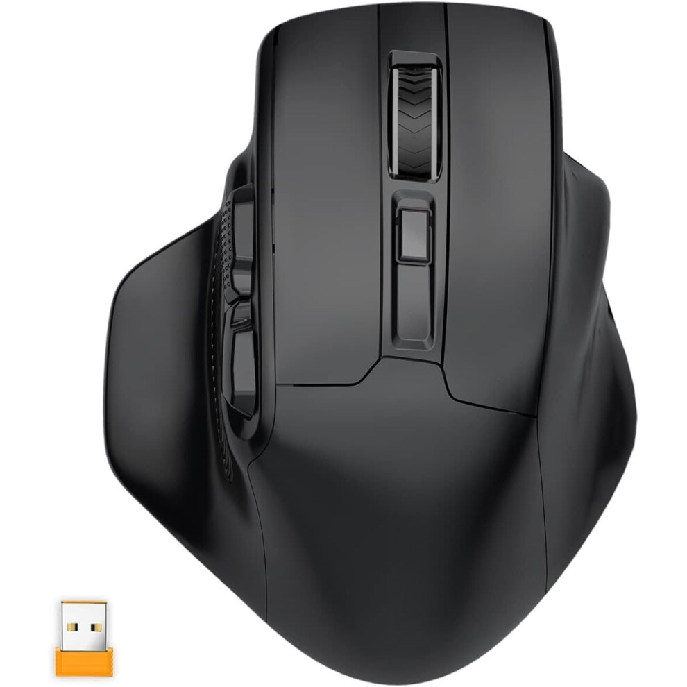 Ergonomic Cordless Computer Mouse 6 Buttons 4800 Dpi Black 962029059042
