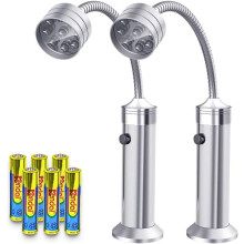 Grilllys til udendørs brug, grill-LED-lys, fleksibel svanehals, vejrbestandig, gaver til mænd og far inkluderet. 2-pak ()