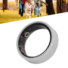 White BT Waterproof Smart Ring with 18mAh Battery & Sleep Tracking