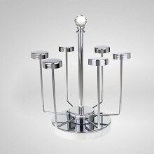 Porte-verres à vin en acier inoxydable pour un rangement organisé des verres à pied, avec des joints polis lisses.