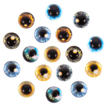 40-Piece Set of Glass Eyes in Assorted Colors for Clay Sculptures and Craft Projects