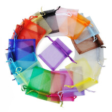 100 sachets cadeaux en organza, couleurs assorties, élégants pour femmes