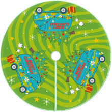 Jupe de sapin de Noël à motif dessin animé de 122 cm (48 pouces), verte, compatible avec la plupart des sapins, décoration pour les fêtes de fin