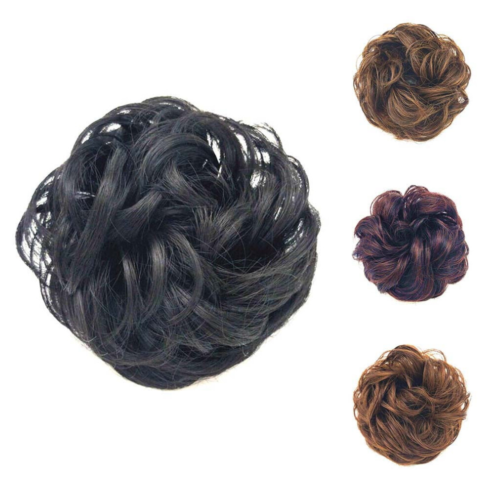 Unisex Women Elastic Hair Bun Ponytail Extension Messy Wavy Chignon Hairpiece Accessory