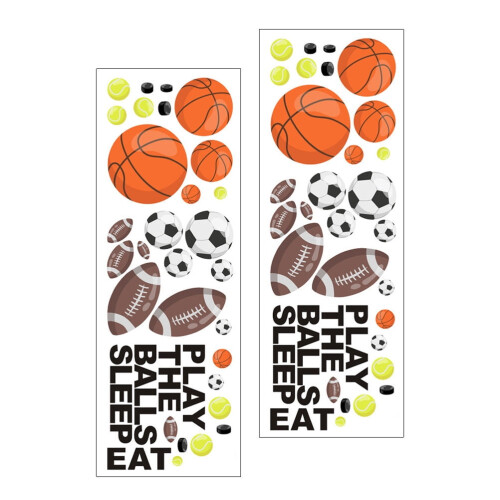Vinyl Baseball Stickers PVC Assorted Color 2Pcs