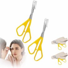 Eyebrow Trimmer Scissor, 2026 Upgrade Precision Eyebrow Grooming Kit, Portable Razor for Home Use, Removal Scissor Shaping Tool for Women
