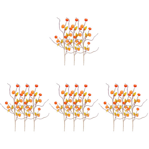 12Pcs Orange Artificial Pumpkin Branches Fall Picks for Vase Decor 1