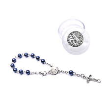 Baptism Glass Pearl Rosary Alloy Pendant Finger Chain for Christening Holiday Wedding Party Jewelry Gift