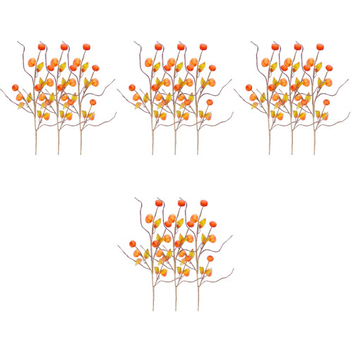 12Pcs Orange Artificial Pumpkin Branches Fall Picks for Vase Decor 2