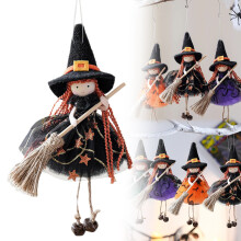 Prívesok pre halloweensku bábiku, čierne dekoratívne závesné ozdoby, čierny prívesok pre halloweensku bábiku (látka, jedna veľkosť)
