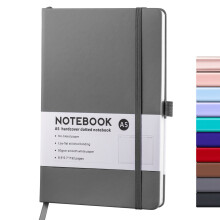 Klassinen A5-viivallinen muistikirja, nahkainen kovakantinen, joustava suljin, 100 g/m² paperia ja sisätasku – yhteensopiva Field Notes