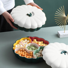 Boîte à bonbons citrouille à 3 niveaux - Plateau à collations empilable avec porte-cure-dents - Plat de service pour fêtes - Contenant pour