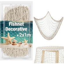 Chemin de table décoratif en filet de pêche (1 pièce) – Décoration nautique sur le thème de l'océan, compatible avec les thèmes de plage et