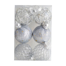Silver Silver Christmas Ornaments With 6 Pieces For Tree Hanging Shatterproof And Lightweight For Easy Decor