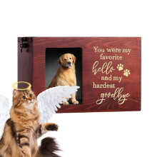 Pet Urns for Dogs Wooden Dog Ashes Box with Photo Display Dog Cremation Box for Ashes Pet Memorial Box for Cats Dogs Medium Large Breeds well-suited