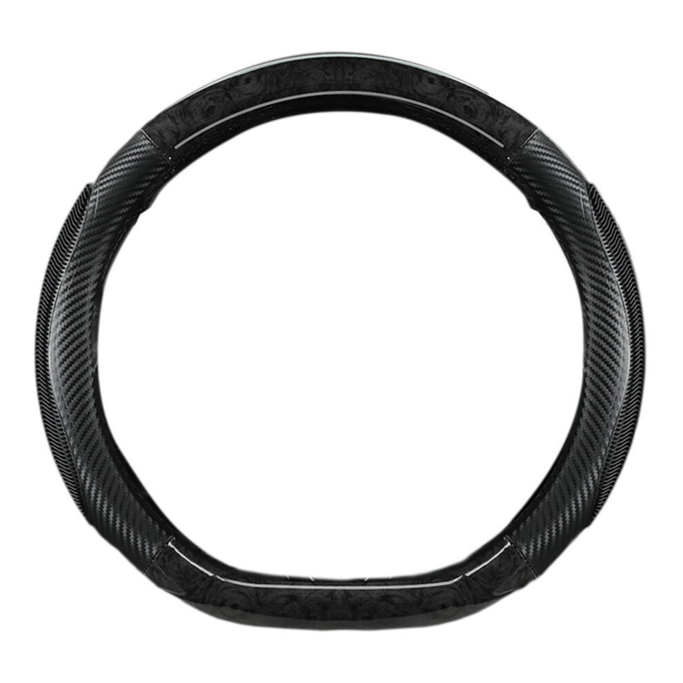 D-Shape Steering Wheel Cover, Breathable Leather, Non-Slip & Anti-Scratch, Compatible With Most Cars, Trucks, Suvs Grain 9402001210906