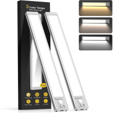 Luminaires sous armoire de 10 pouces avec 3 températures de couleur, détecteur de mouvement, gradation à 5 niveaux, compatibles avec la cuisine,