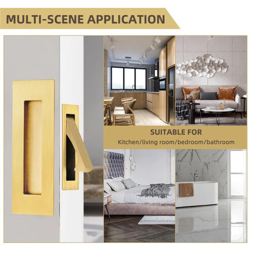 Stainless Steel Square Concealed Handle Sliding Door, Built-in Push-Pull Wardrobe Door, Drawer Concealed Hidden Handle 1