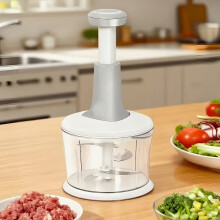 Robot culinaire manuel et hachoir à viande – Hache la viande, l'ail, le piment, les carottes ; fonctionne sans électricité ; compatible avec