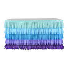 Nappe de fête plissée à 5 couches, taille universelle pour toutes les formes de table, décoration pour mariage, anniversaire et banquet, nappe
