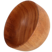 Wooden Deep Salad Bowl Brown - 1 Piece Large Serving Bowl for Fresh Salads