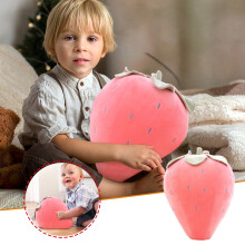 Coussin réaliste en peluche fraise – Coussin doux et moelleux en forme de fruit pour canapé, chambre, bureau et décoration intérieure (Convient