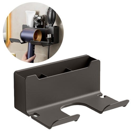 Storage Rack,Wall Mounted Blow Dryer Rack For Bathroom No Drilling Required