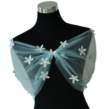 Stylish 3D Flower Appliques Tulle Bridal Wrap Shrug Shawl Wrap For Wedding Ceremony And Prom Evening Event Accessories