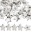 1box 40pcs Plastic Shank Buttons 1-Hole Star Silver 18mm 1
