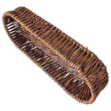 Elegant Plastic Coffee Kids Picnic Basket with Lid, Multifunctional Woven Storage for Kitchen, Spacious Capacity