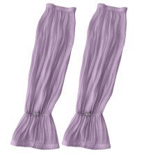 Sports Arm Cover for Women - Breathable Stretchy Arm Sleeve with Lace Pearl Ribbon Silk, Fashionable Sun & Cool Comfort Purple