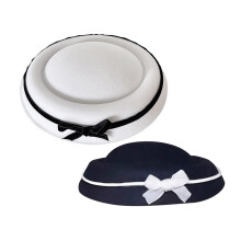 2x Sailor Hat Fancy Dress Bowknot Pillbox Cap Headgear Lady Dress Cloche Hat