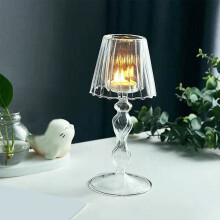 Kerzenhalter aus Glas in Form einer Tischlampe, dekorative Kerzenständer für Hochzeiten, Abendessen, Partys, Weihnachten und Thanksgiving